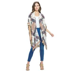 23329 M Yak & Yeti Kimono Multi Paisley One Size
